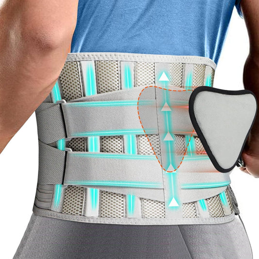 SYOSI Sports Medicine Adjustable Lumbar Back Brace, Brace with Lumbar Support Pad, Back Pain Relief Support for Men and Women, Ideal for Upper and Lower Back Pain, Sciatica, Scoliosis (L)