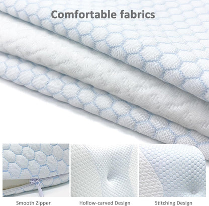 TDOO Memory Foam Cervical Pillow, 2 in 1 Ergonomic Contour Orthopedic Pillow for Neck Pain, Contoured Support Pillows for Side Back Stomach Sleepers (WA)
