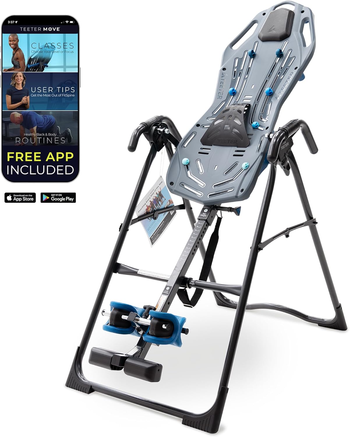 Teeter FitSpine X1 Inversion Table, Back Pain Relief Kit, FDA-Registered (FitSpine X1)