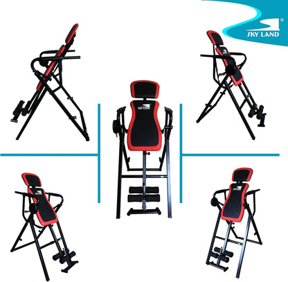 SKY LAND 6 In 1 Sturdy Inversion Table-Em-1863: Inversion/Steel Frame/Adj.Safety Belt/Extra-Large Padding/Comfortable Safety Feet Bar/Intelligent Swivel System/For Stretching, Pain Relief-EM-1863