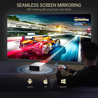 4K Projector with WIFI and Bluetooth, XIDU 2000ANSI Electric Focus Aluminum Alloy Projector, Auto Keystone 1080P Movie proyector, Dual 8W Speaker, Home Theater Portable Projecter for Phone (Naval)