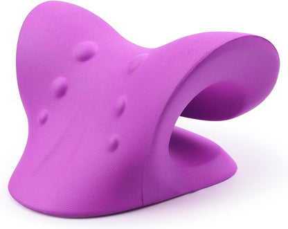 RESTCLOUD Neck and Shoulder Relaxer, Cervical Traction Device for TMJ Pain Relief and Cervical Spine Alignment, Chiropractic Pillow, Neck Stretcher (Black)