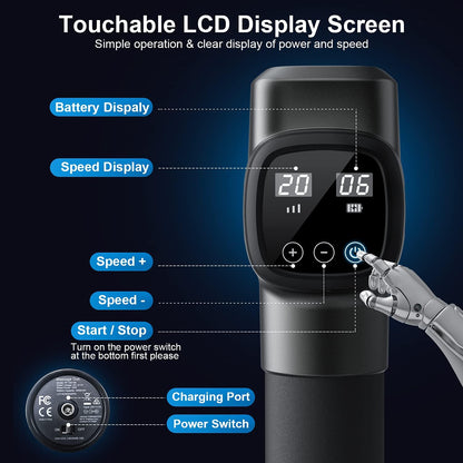 RENPHO Percussion Massage Gun, Professional Powerful Quiet Deep Tissue Massager, 20 Speeds, Electric Massage Gun with Case, 6 Massage Heads for Athletes, Back, Neck, Shoulder Relaxation, Home, Gym