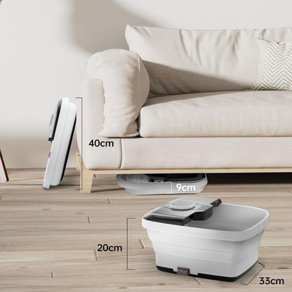 Angju Collapsible Foot Spa with Heat,Remote Temperature Control and Bubble,Foot Bath Massager Tub with 6 Massage Rollers,Timer and Pumice Stone,Electric Pedicure Feet Soak Machine for Stress Relief