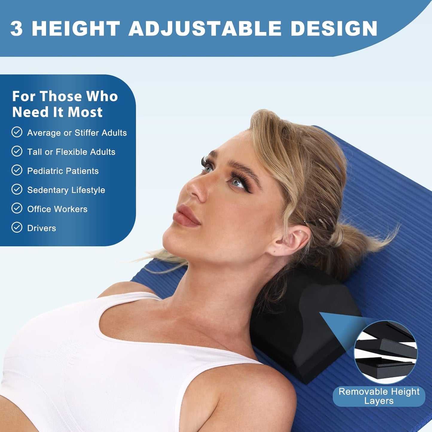 WANYIDA Neck Stretcher Chiropractic Pillows for Neck Pain Relief, Cervical Traction Device for Cervical Spine Alignment. Neck and Shoulder Relaxer. (Without Cloth Cover)