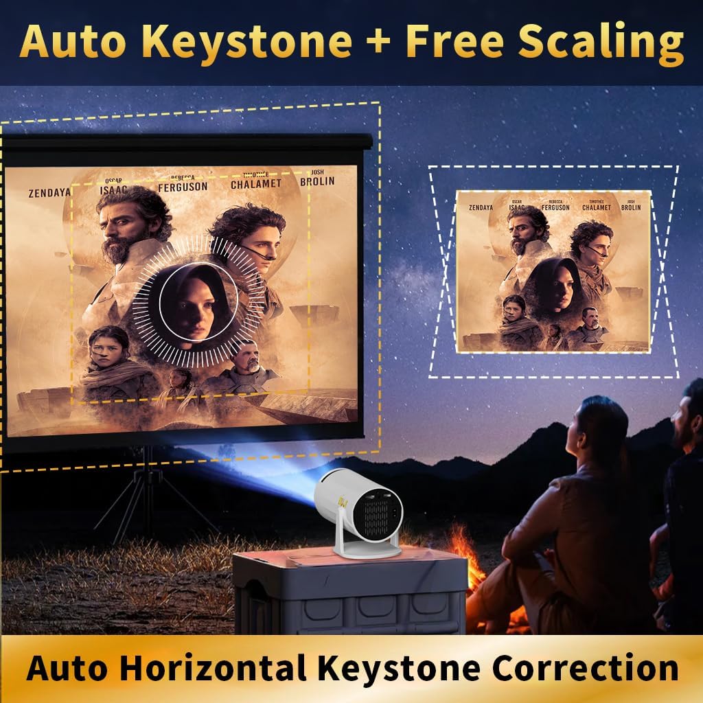 コブキBUJI 4K 1080P Portable Projector with Screen 1500LM Arabic UI Android 11.0 HD Mini Projector 5G WIFI bluetooth home video projector Auto Keystone 180° Rotatable with Stand CE/FCC Certified