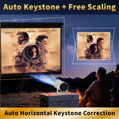 コブキBUJI 4K 1080P Portable Projector with Screen 1500LM Arabic UI Android 11.0 HD Mini Projector 5G WIFI bluetooth home video projector Auto Keystone 180° Rotatable with Stand CE/FCC Certified