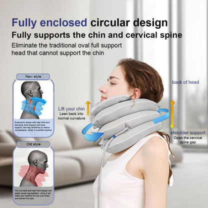 Angju Neck Stretcher with Neck Brace, Cervical Traction Device, Neck Pain Relief Tool, Adjustable Inflatable Cervical Brace,Home Use Neck Decompression Device New Technology Breathable Fabric