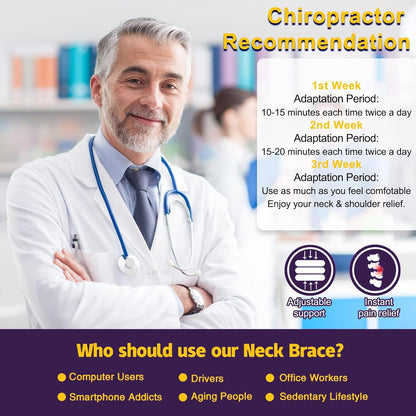 Travel Pillow, Cervical Neck Traction Device, Portable Neck Stretcher Cervical Traction Provide Neck Support and Neck Pain Relief, Neck Traction Devices for Home Use Neck Decompression (Blue)