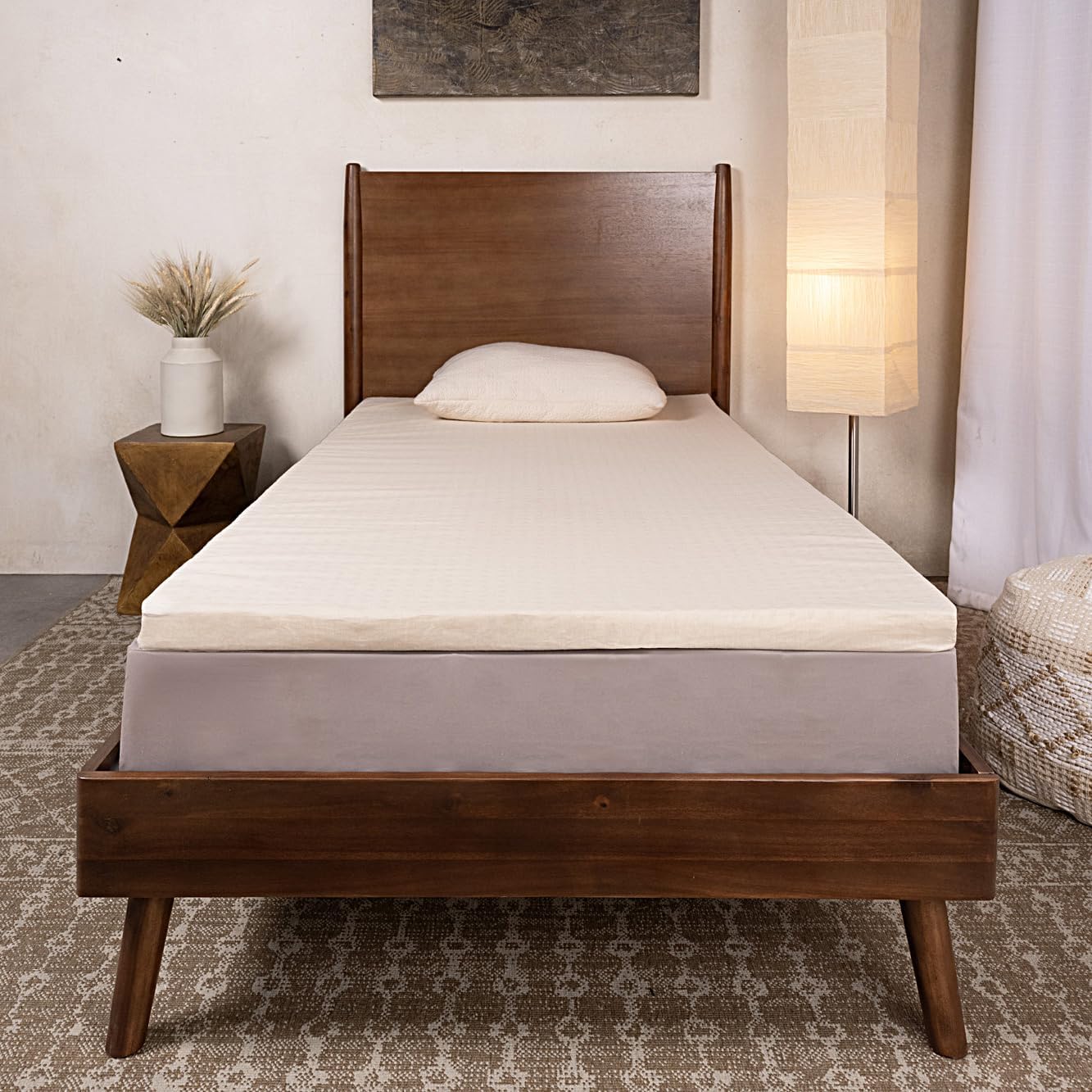 Foamma Dunlop Organic Latex Mattress Topper - Single - Medium-Firm Foam Topper Made from 100% Organic Latex Foam - GOLS Certified, Durable, Cooling, and Breathable