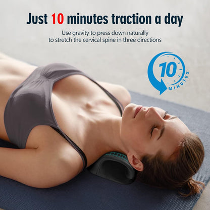 ComfortLife Neck Stretcher for Pain Relief, Neck and Shoulder Relaxer Cervical Traction Device Pillow for Muscle Relax and TMJ Pain Relief (Blue)