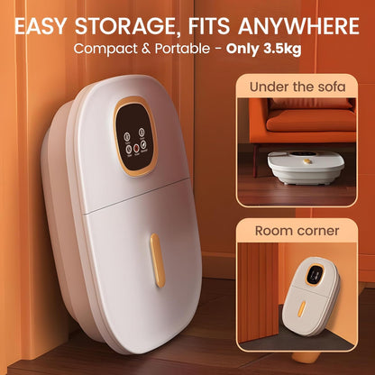 Collapsible Foot Spa with Heat,Remote Temperature Control and Bubble,Foot Bath Tub with 6 Massage Rollers,Timer and Pumice Stone,Electric Pedicure Foot Spa Machine for Feet Care