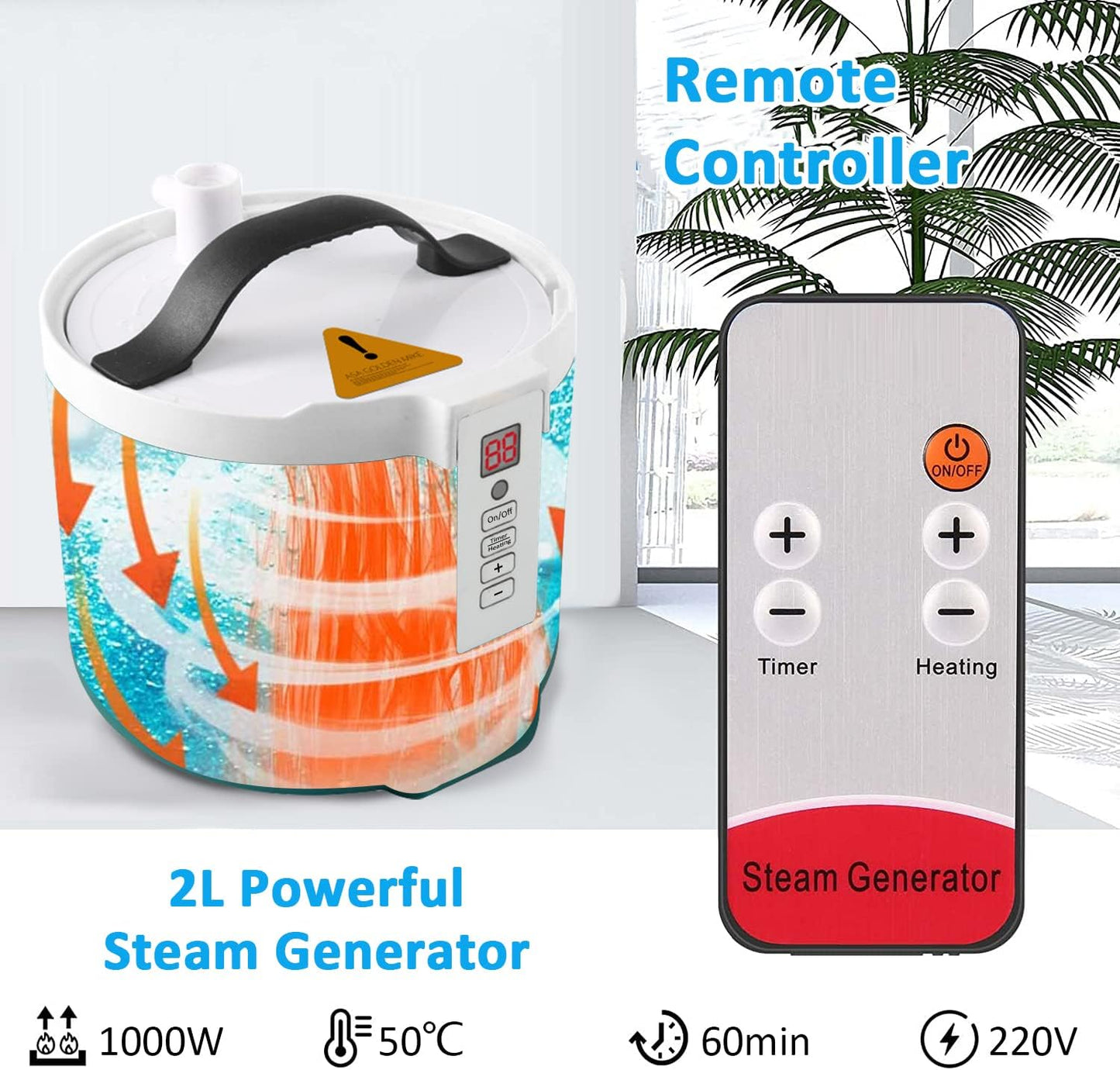 Gluckluz Portable Steam Sauna Home Spa Private Room Folding Personal Bath Tent Kit with Timer & Remote Control & 2L Steam Pot & Carrying Bag for Detox Relaxation (Blue)