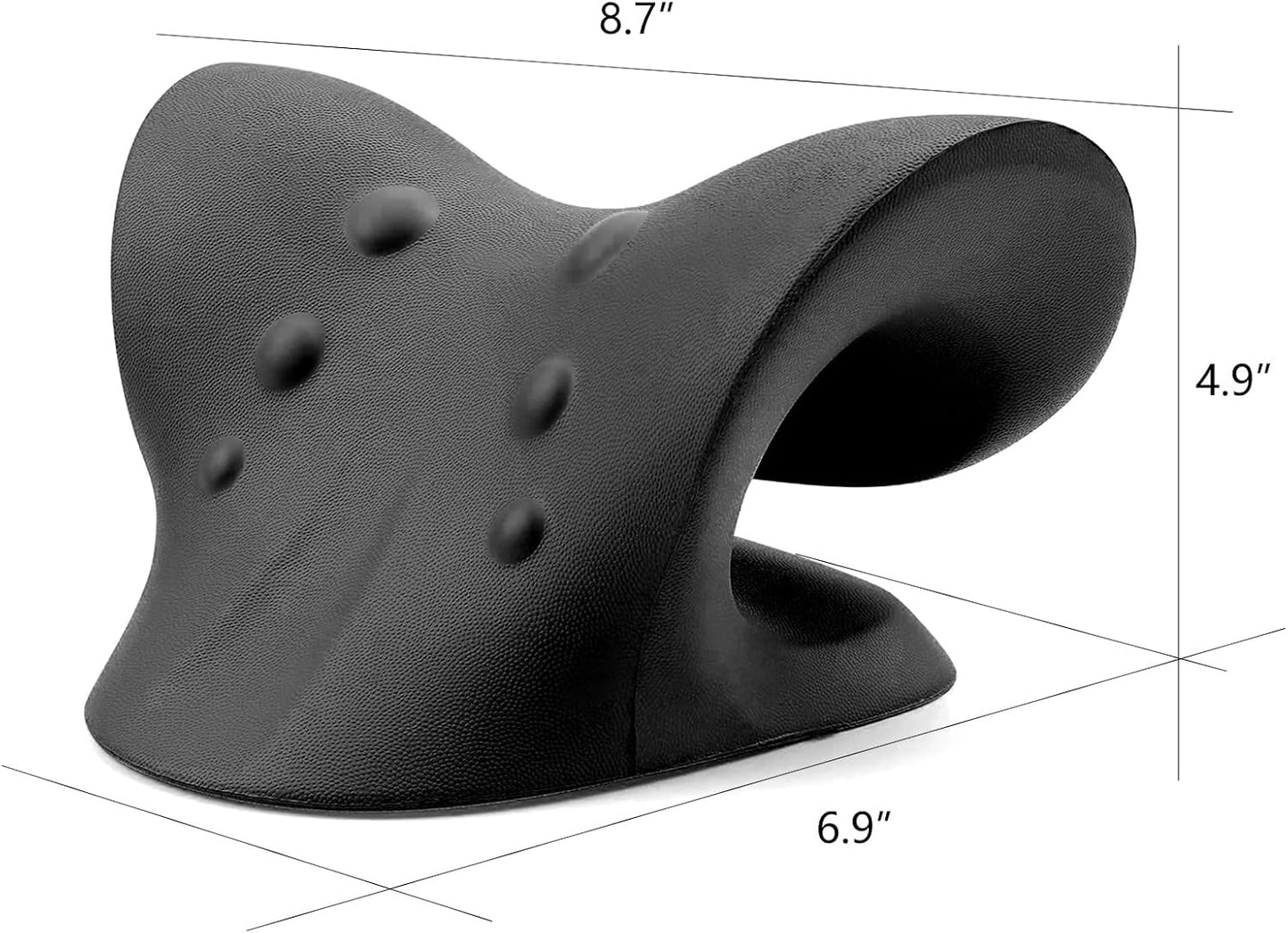 RESTCLOUD Neck and Shoulder Relaxer, Cervical Traction Device for TMJ Pain Relief and Cervical Spine Alignment, Chiropractic Pillow, Neck Stretcher (Black)
