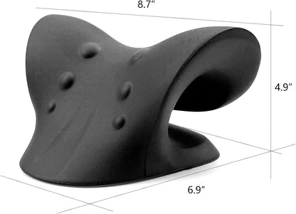 RESTCLOUD Neck and Shoulder Relaxer, Cervical Traction Device for TMJ Pain Relief and Cervical Spine Alignment, Chiropractic Pillow, Neck Stretcher (Black)