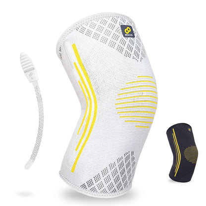 Bracoo Knee Brace, Knee Compression Sleeve Support for Men Women with Side Stabilizers, Dynamic Compression Lightweight & Breathable Support - Arthritis Pain, Injury Recovery, Running, Workout, KE92