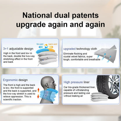 Angju Neck Stretcher with Neck Brace, Cervical Traction Device, Neck Pain Relief Tool, Adjustable Inflatable Cervical Brace,Home Use Neck Decompression Device New Technology Breathable Fabric