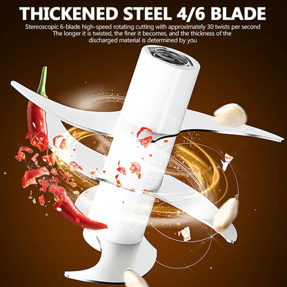 SKY-TOUCH Multi Chopper & Mincer,500W Food Grinder Chopper,2 Speed,6 Detachable SS Blades,for Chopping, Ice Crushing, Meat Mincing, Grinding, Pureeing,Anti Slip Ring,3L Working Capacity