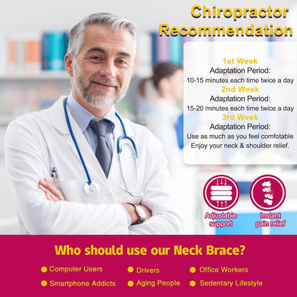 Travel Pillow, Cervical Neck Traction Device, Portable Neck Stretcher Cervical Traction Provide Neck Support and Neck Pain Relief, Neck Traction Devices for Home Use Neck Decompression (Blue)