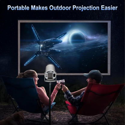 Mini Portable Projector 4K 1080P Full HD Compatible with Android 11 and Netflix - WiFi 6, BT 5.0, 180° Rotation, Small Home Theater Projector with Automatic Keyhole Correction