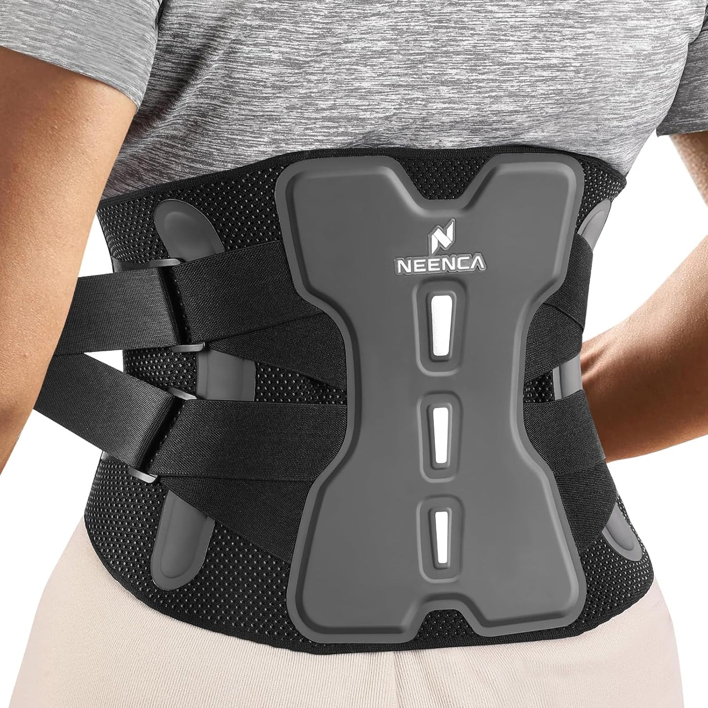 NEENCA Back Brace for Lower Back Pain Relief with Bionic Support System, Lumbar Support Belt for Women&Men with Lumbar Pad, Soft Breathable 3D Knit Fabric for Herniated Disc, Sciatica, Scoliosis