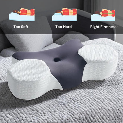MOONCEE Premium Memory Foam Pillow for Neck Pain Relief, Adjustable Contour Orthopedic Cervical Pillow for Side, Back & Stomach Sleepers with Washable Cover