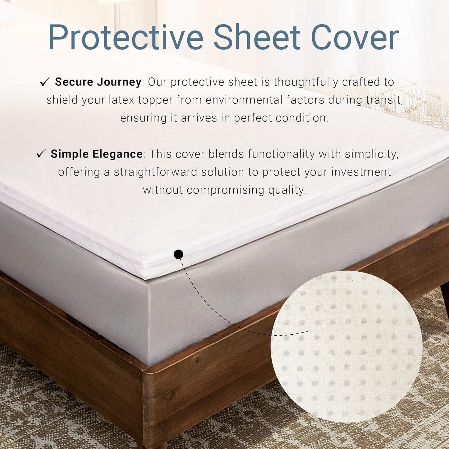 Foamma Dunlop Organic Latex Mattress Topper - Single - Medium-Firm Foam Topper Made from 100% Organic Latex Foam - GOLS Certified, Durable, Cooling, and Breathable