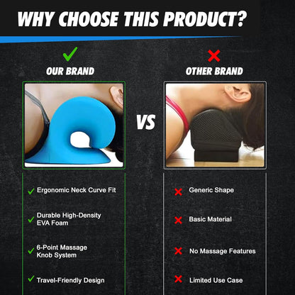 JSM FITNESS Neck Stretcher for Pain Relief - Cervical Neck Traction Device - Ergonomic Cloud Pillow for Posture Correction - Office Work Posture Corrector & Hump Reduction