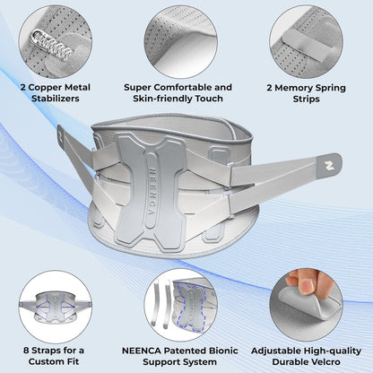 NEENCA Back Brace for Lower Back Pain Relief with Bionic Support System, Lumbar Support Belt for Women&Men with Lumbar Pad, Soft Breathable 3D Knit Fabric for Herniated Disc, Sciatica, Scoliosis
