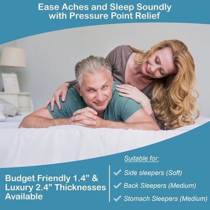 Turmerry 2.4" Green Natural Organic Egg Crate Latex Mattress Topper King Size - Soft Plush Pillow Top - GOLS Certified Convoluted Foam - Pressure Point Back Pain Relief Sleep Cool Bed Pad