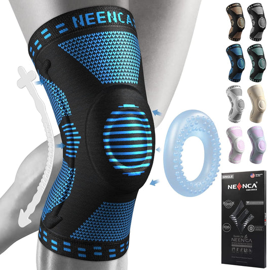 NEENCA Professional Knee Brace，Compression Knee Sleeve with Patella Gel Pad & Side Stabilizers Knee Support Bandage for Pain Relief Medical Knee Pad for ACL Running Joint Recovery