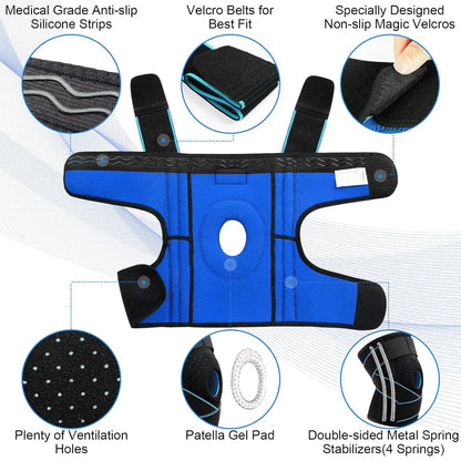 NEENCA Knee Brace with Side Stabilizers & Patella Gel Pads, Adjustable Compression Knee Support Braces for Knee Pain, Meniscus Tear,ACL,MCL,Arthritis, Joint Pain Relief,Injury Recovery -4 Size