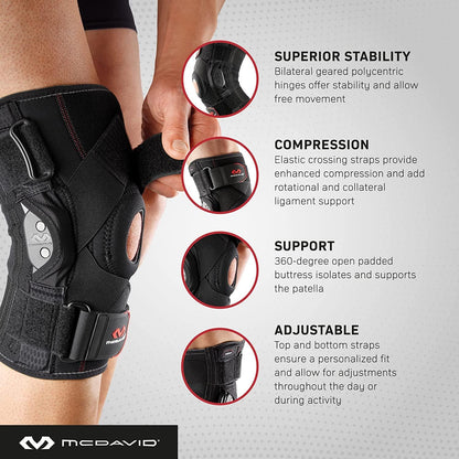 Mcdavid 429X Knee Brace, Maximum Knee Support & Compression for Knee Stability, Patellar Tendon Support, Tendonitis Pain Relief, Ligament Support, Reduce Injury & Assist in Recovery for Men & Women,