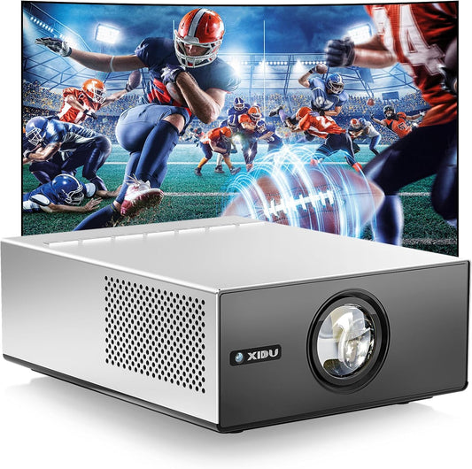 4K Projector with WIFI and Bluetooth, XIDU 2000ANSI Electric Focus Aluminum Alloy Projector, Auto Keystone 1080P Movie proyector, Dual 8W Speaker, Home Theater Portable Projecter for Phone (Naval)