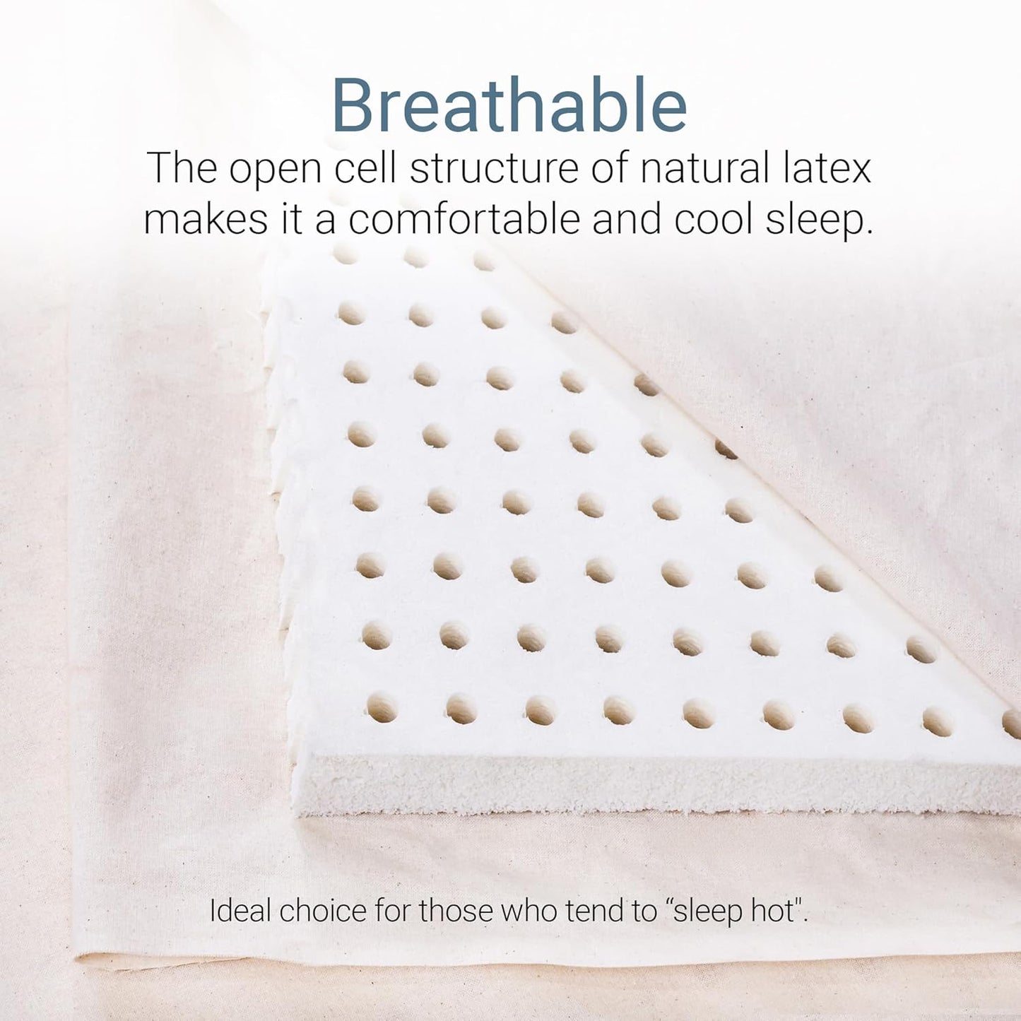 Foamma Dunlop Organic Latex Mattress Topper - Single - Medium-Firm Foam Topper Made from 100% Organic Latex Foam - GOLS Certified, Durable, Cooling, and Breathable