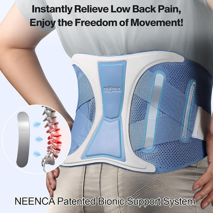 NEENCA Back Brace for Lower Back Pain Relief with Bionic Support System, Lumbar Support Belt for Women&Men with Lumbar Pad, Soft Breathable 3D Knit Fabric for Herniated Disc, Sciatica, Scoliosis