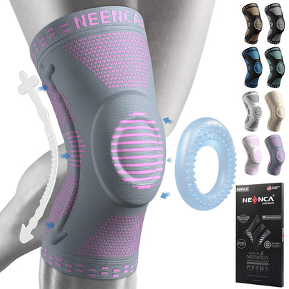 NEENCA Professional Knee Brace，Compression Knee Sleeve with Patella Gel Pad & Side Stabilizers Knee Support Bandage for Pain Relief Medical Knee Pad for ACL Running Joint Recovery