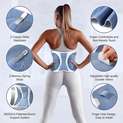 NEENCA Back Brace for Lower Back Pain Relief with Bionic Support System, Lumbar Support Belt for Women&Men with Lumbar Pad, Soft Breathable 3D Knit Fabric for Herniated Disc, Sciatica, Scoliosis
