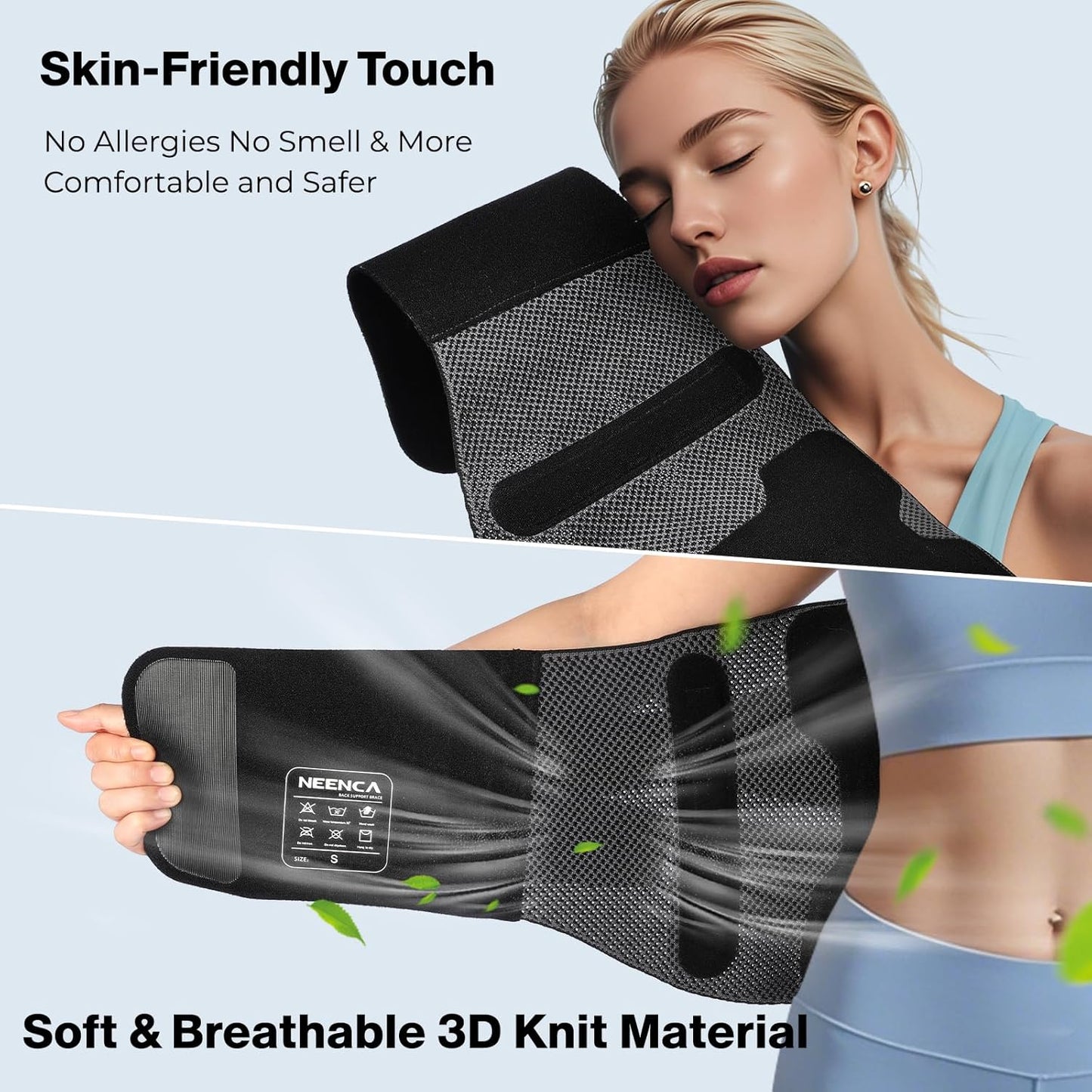 NEENCA Back Brace for Lower Back Pain Relief with Bionic Support System, Lumbar Support Belt for Women&Men with Lumbar Pad, Soft Breathable 3D Knit Fabric for Herniated Disc, Sciatica, Scoliosis