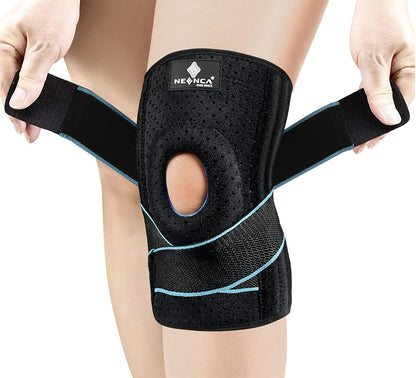 NEENCA Knee Brace with Side Stabilizers & Patella Gel Pads, Adjustable Compression Knee Support Braces for Knee Pain, Meniscus Tear,ACL,MCL,Arthritis, Joint Pain Relief,Injury Recovery -4 Size