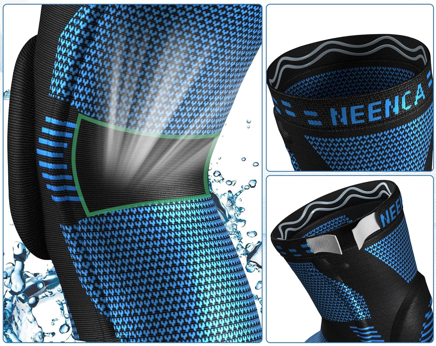 NEENCA Professional Knee Brace，Compression Knee Sleeve with Patella Gel Pad & Side Stabilizers Knee Support Bandage for Pain Relief Medical Knee Pad for ACL Running Joint Recovery