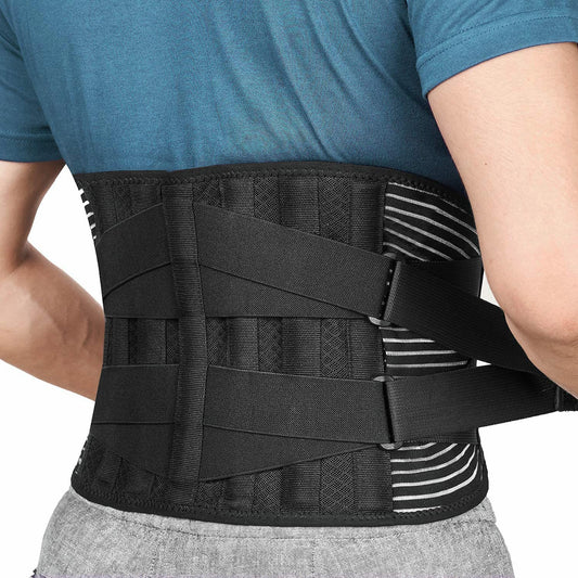 FDTY Lower Back Pain Relief with 6 Stays Breathable Mesh Back Support Belt for Men and Women (Medium)