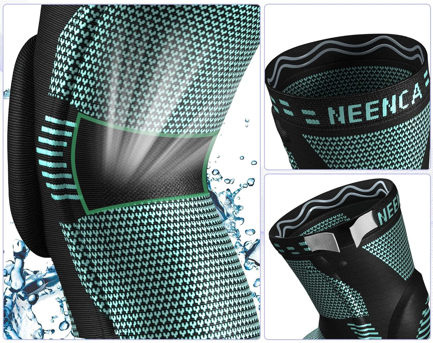 NEENCA Knee Brace with Side Stabilizers & Patella Gel Pads, Adjustable Compression Knee Support Braces for Knee Pain, Meniscus Tear,ACL,MCL,Arthritis, Joint Pain Relief,Injury Recovery -4 Size